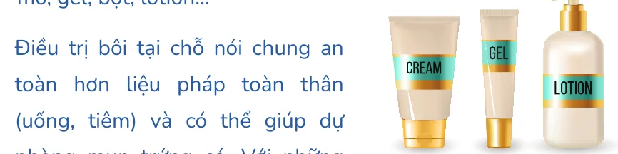 Minh hoạ trong chương “Các loại thuốc trong điều trị mụn trứng cá” — sách Hiểu mụn để hết mụn