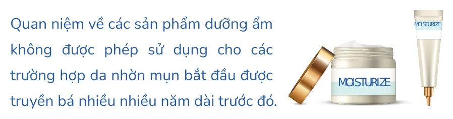 Minh hoạ trong chương “Dưỡng ẩm cho da mụn” — sách Hiểu mụn để hết mụn
