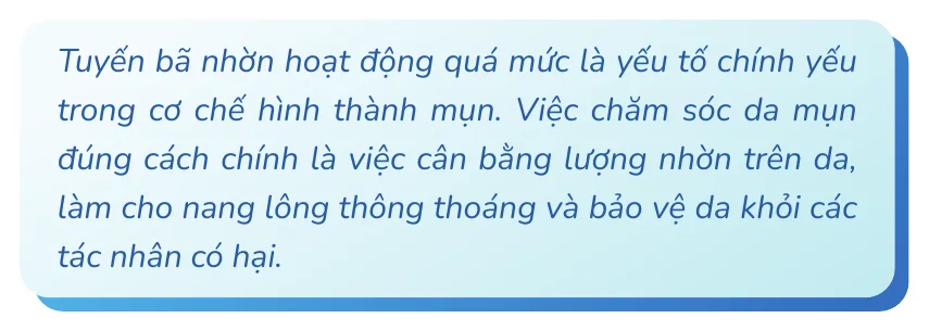Minh hoạ trong chương “Lợi ích của việc chăm sóc da mụn đúng cách” — sách Hiểu mụn để hết mụn