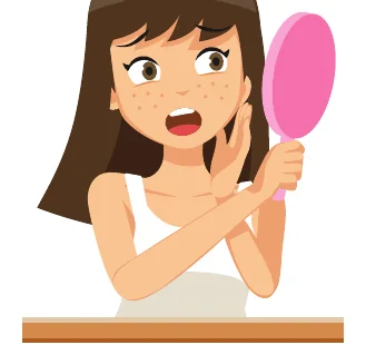 Minh hoạ trong chương “Mụn ở từng giai đoạn khác nhau như thế nào” — sách Hiểu mụn để hết mụn