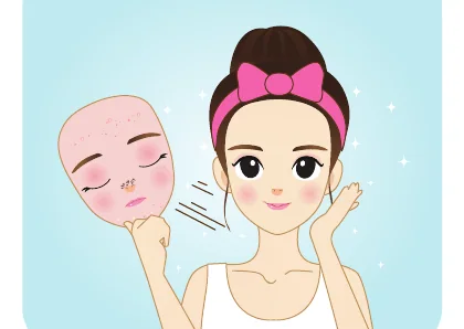 Minh hoạ trong chương “Tẩy tế bào chết cho da mụn” — sách Hiểu mụn để hết mụn