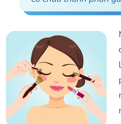 Minh hoạ trong chương “Trang điểm cho da mụn” — sách Hiểu mụn để hết mụn