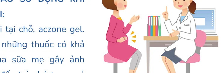 Minh hoạ trong chương “Trị mụn khi mang thai cần lưu ý gì” — sách Hiểu mụn để hết mụn