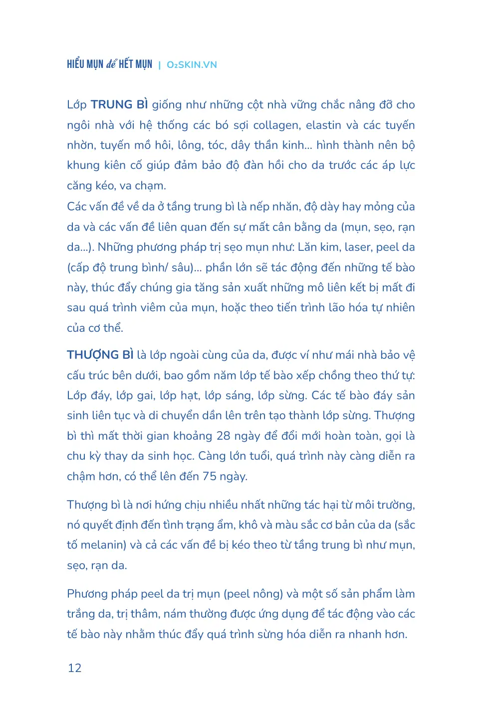 Trang 012 bản in của sách Hiểu mụn để hết mụn