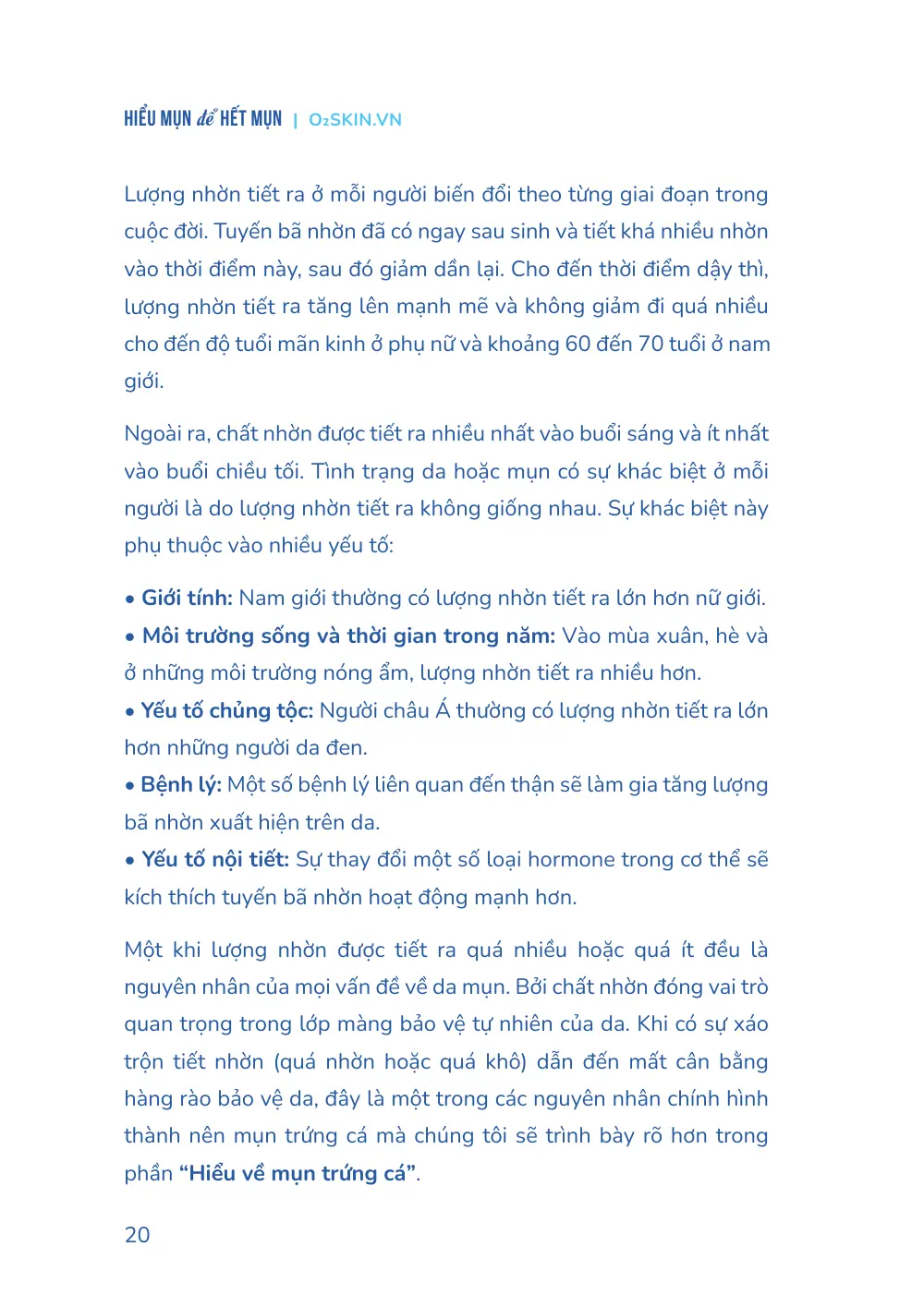 Trang 020 bản in của sách Hiểu mụn để hết mụn