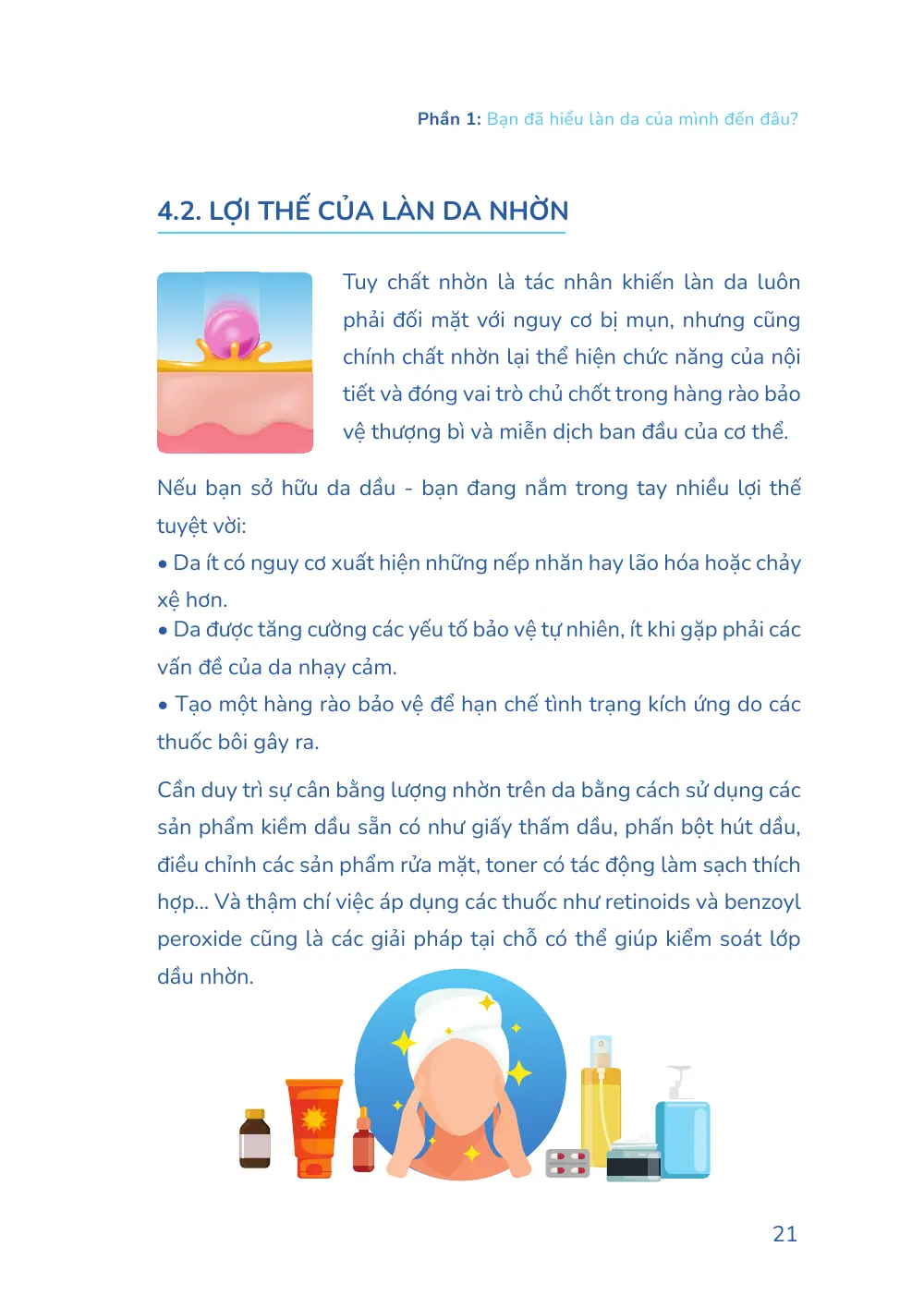 Trang 021 bản in của sách Hiểu mụn để hết mụn