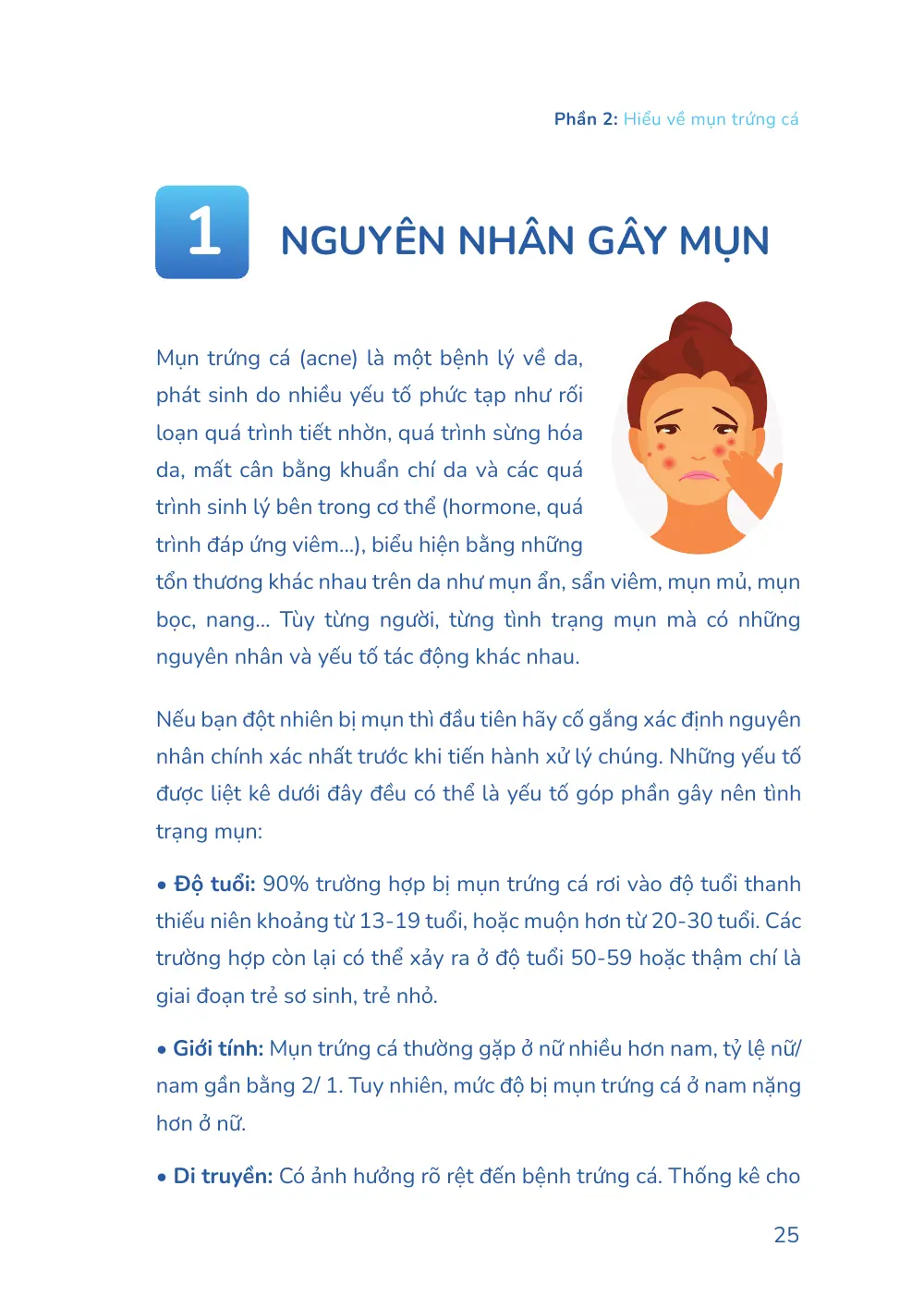 Trang 025 bản in của sách Hiểu mụn để hết mụn