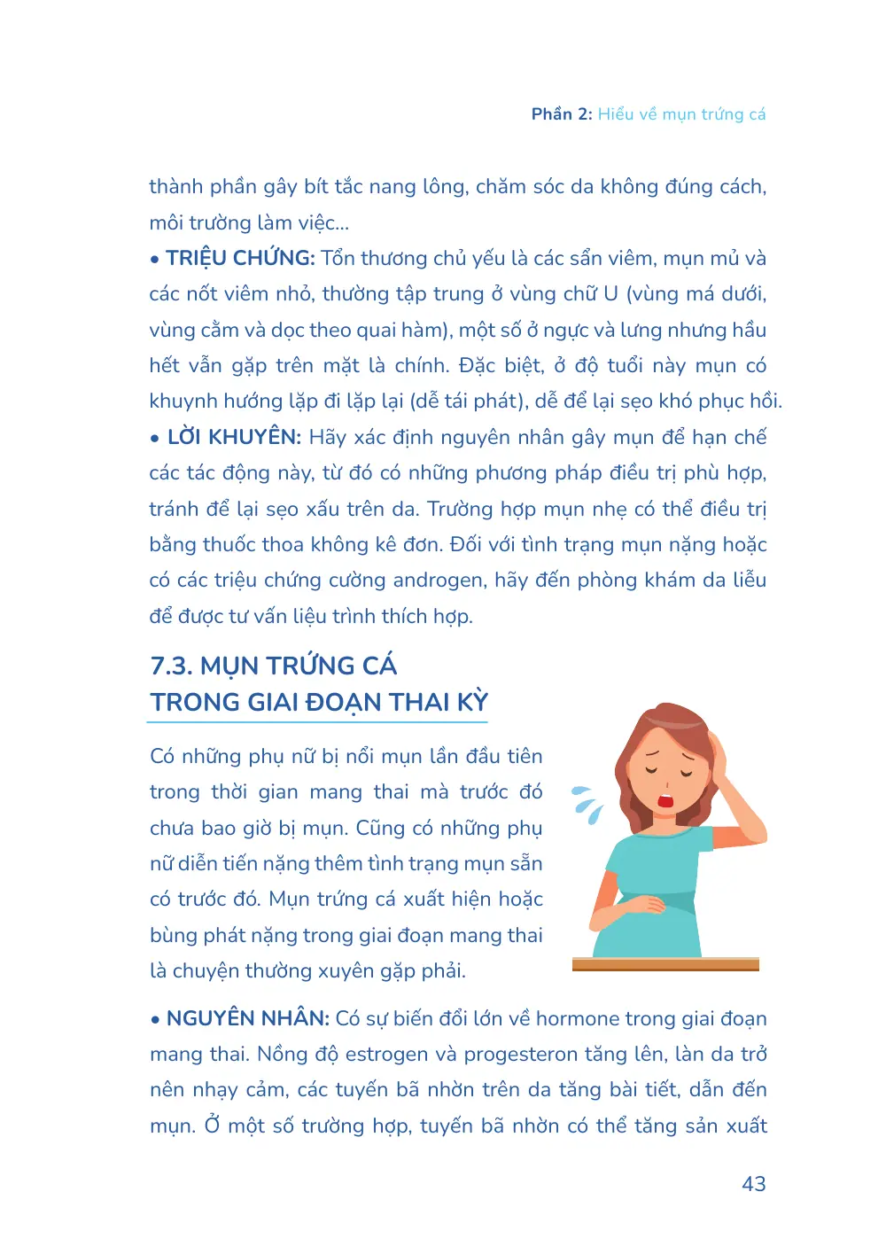 Trang 043 bản in của sách Hiểu mụn để hết mụn