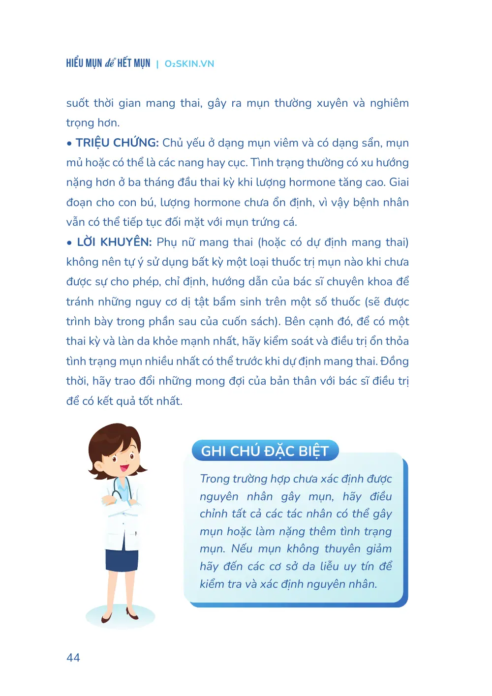 Trang 044 bản in của sách Hiểu mụn để hết mụn
