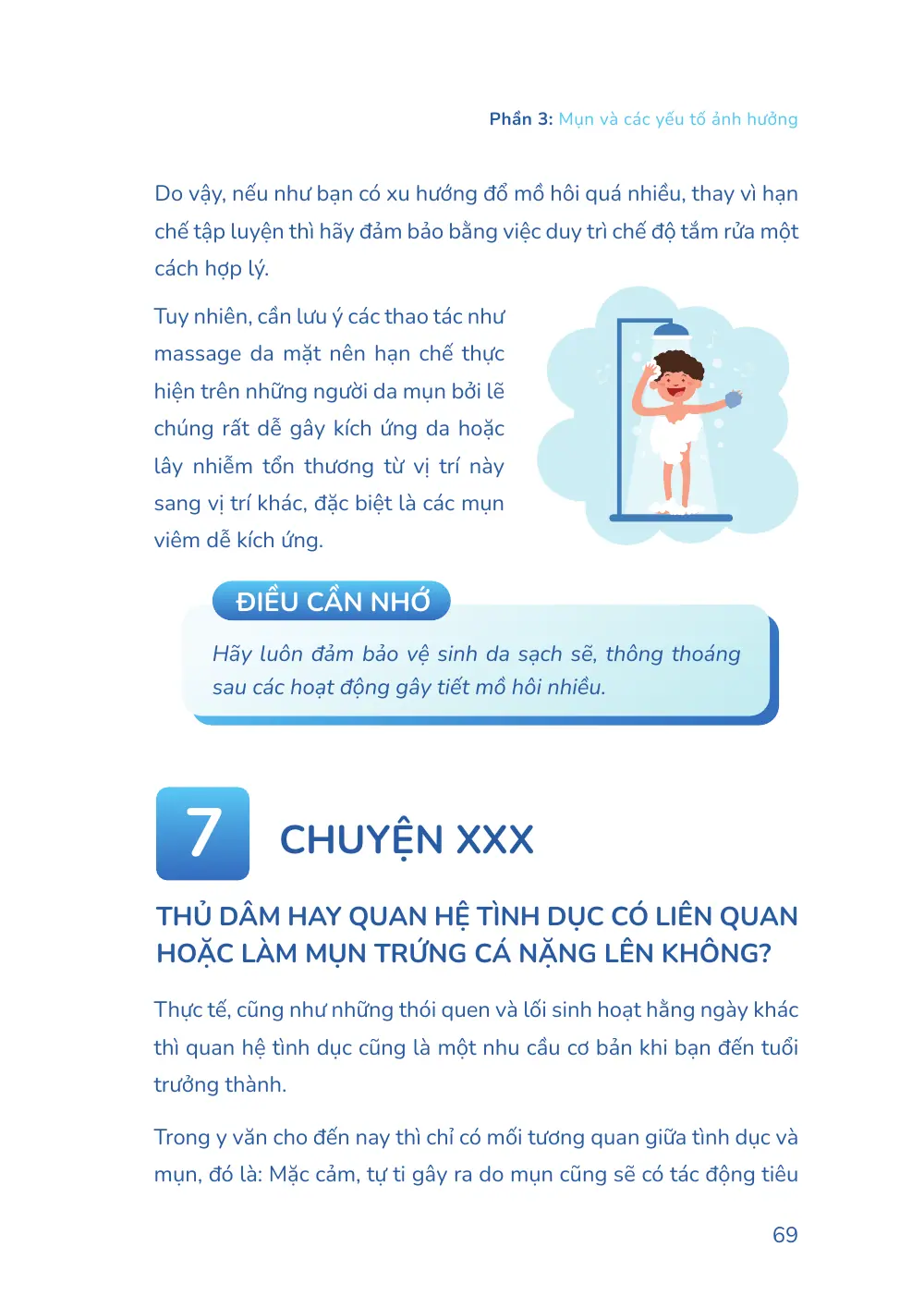 Trang 069 bản in của sách Hiểu mụn để hết mụn