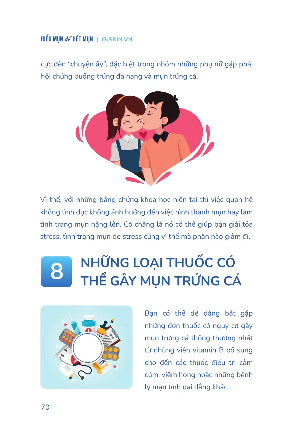 Trang 070 bản in của sách Hiểu mụn để hết mụn