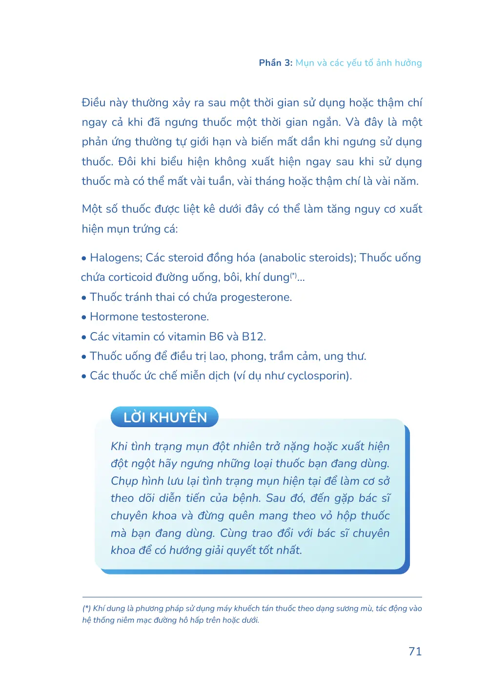Trang 071 bản in của sách Hiểu mụn để hết mụn