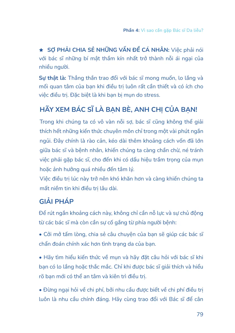 Trang 079 bản in của sách Hiểu mụn để hết mụn