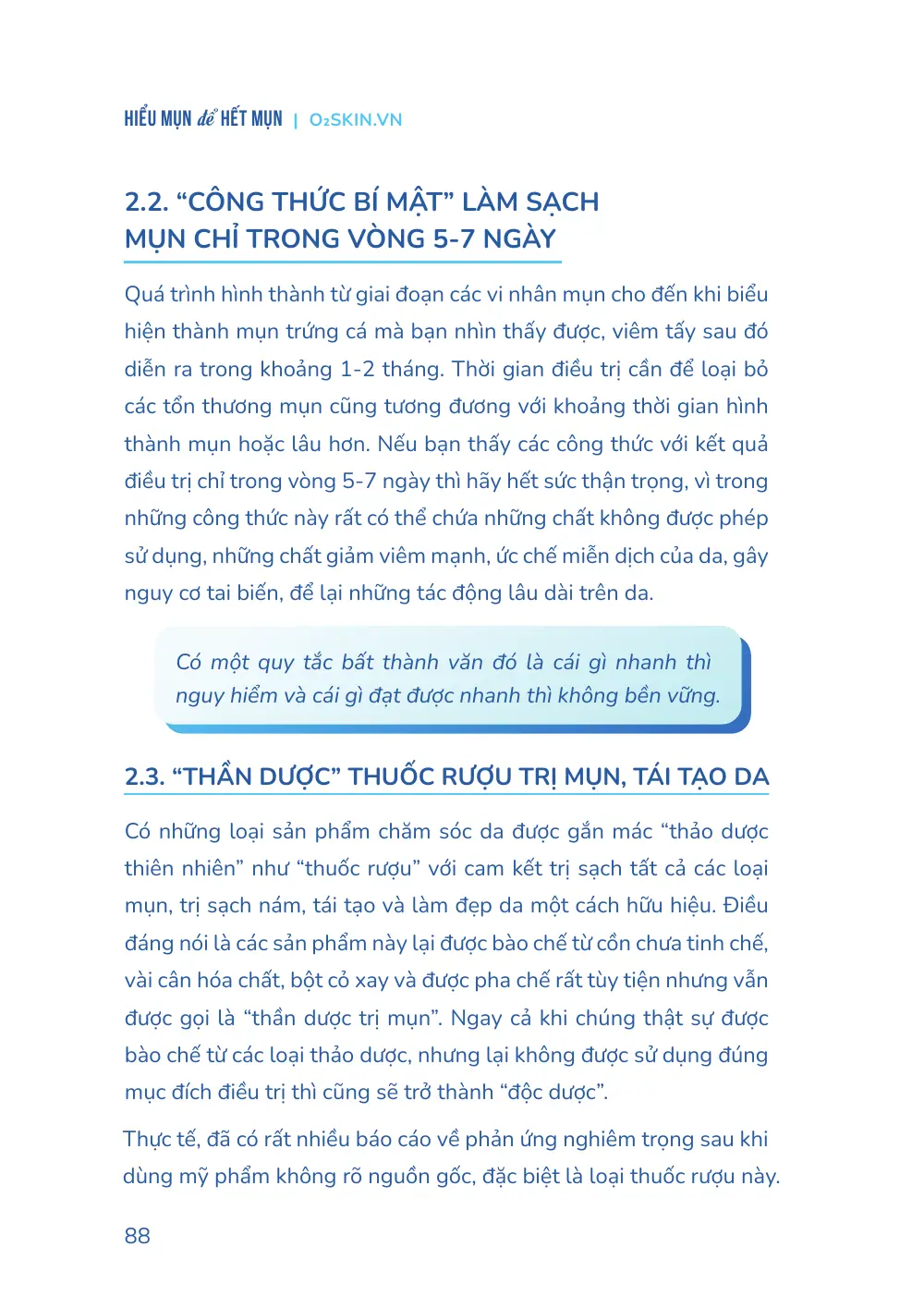 Trang 088 bản in của sách Hiểu mụn để hết mụn