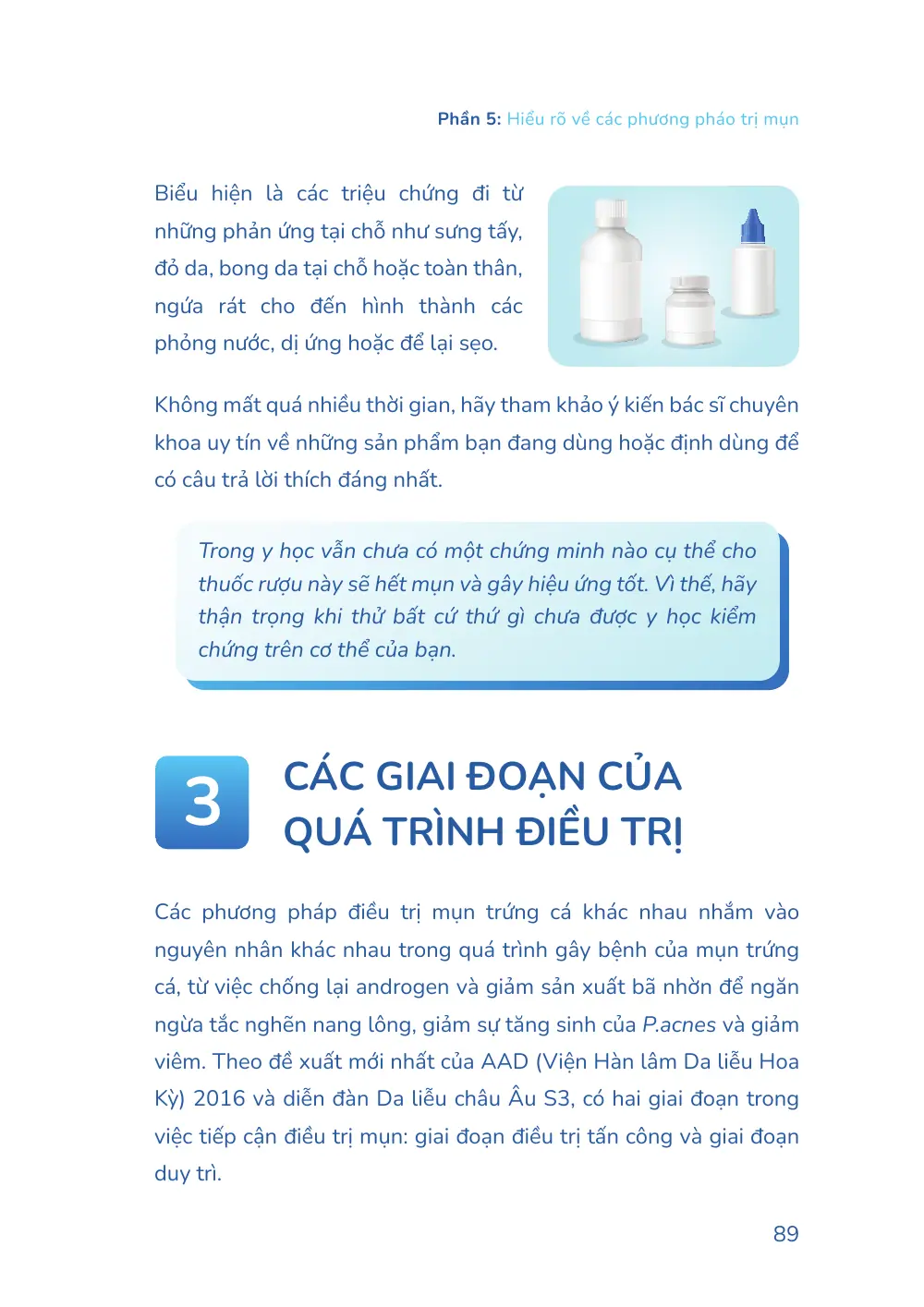 Trang 089 bản in của sách Hiểu mụn để hết mụn