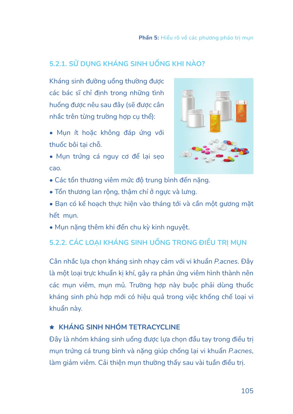 Trang 105 bản in của sách Hiểu mụn để hết mụn
