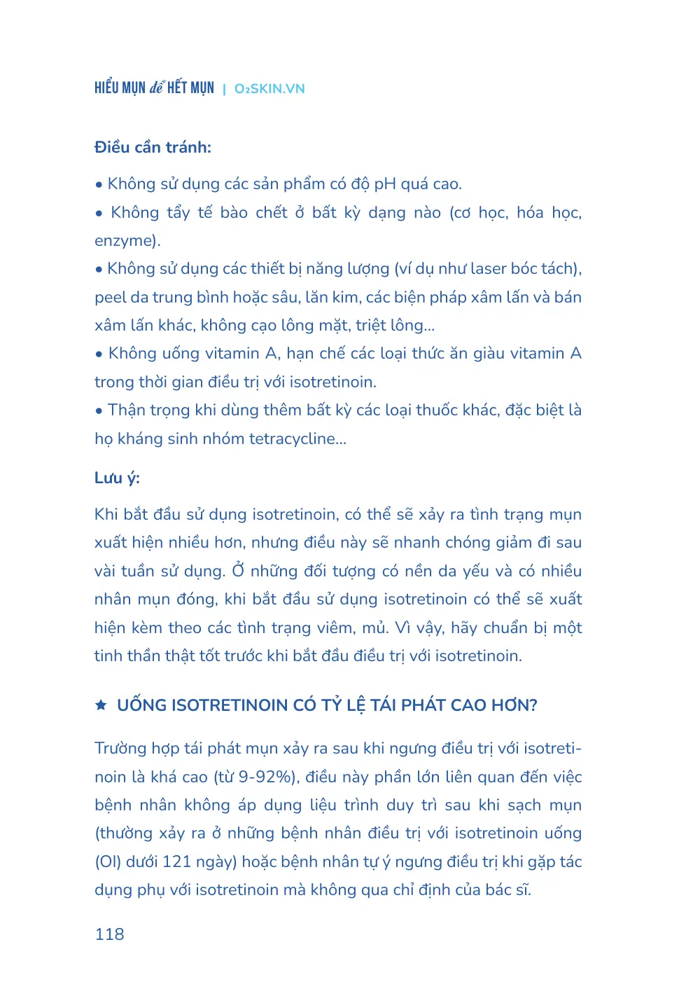 Trang 118 bản in của sách Hiểu mụn để hết mụn
