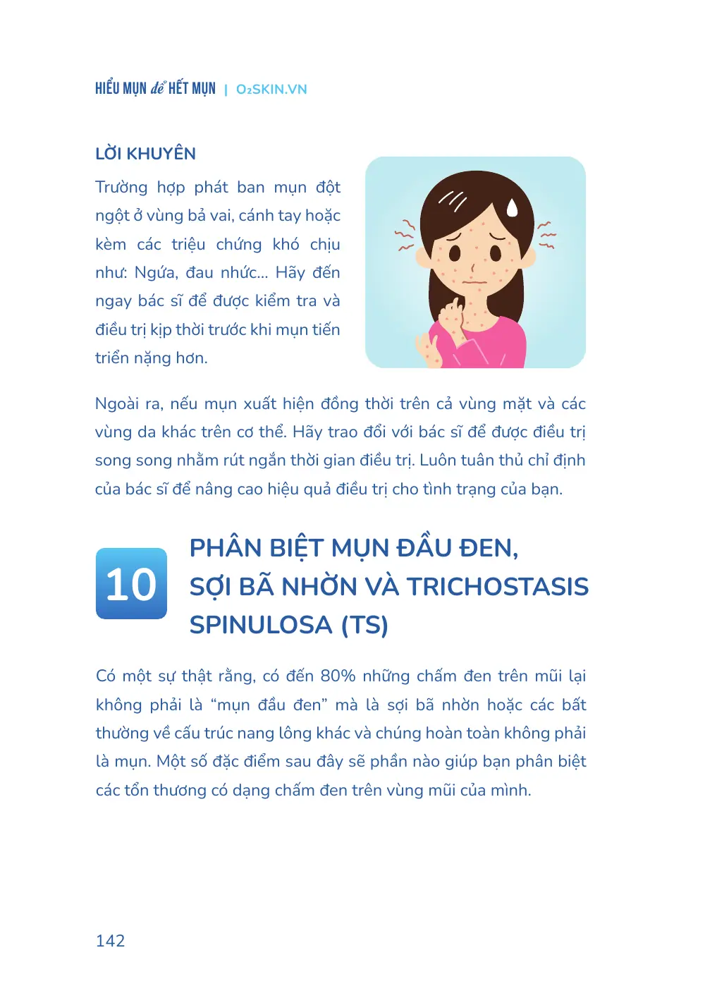 Trang 142 bản in của sách Hiểu mụn để hết mụn