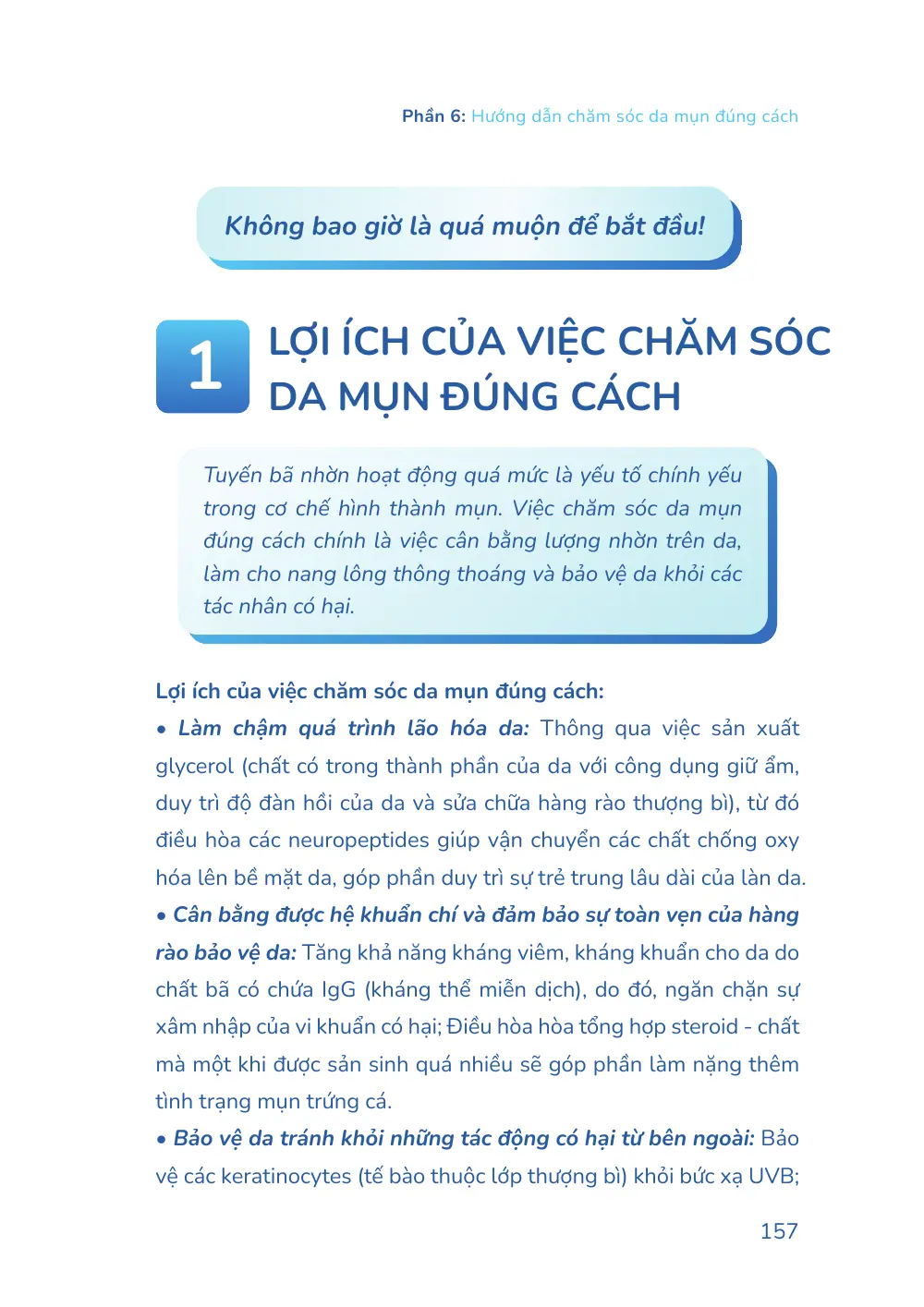 Trang 157 bản in của sách Hiểu mụn để hết mụn