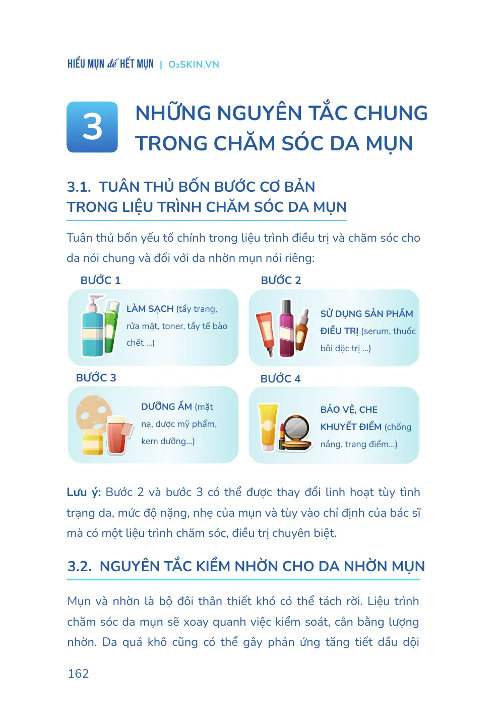 Trang 162 bản in của sách Hiểu mụn để hết mụn