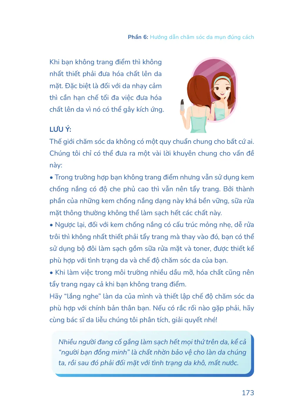 Trang 173 bản in của sách Hiểu mụn để hết mụn