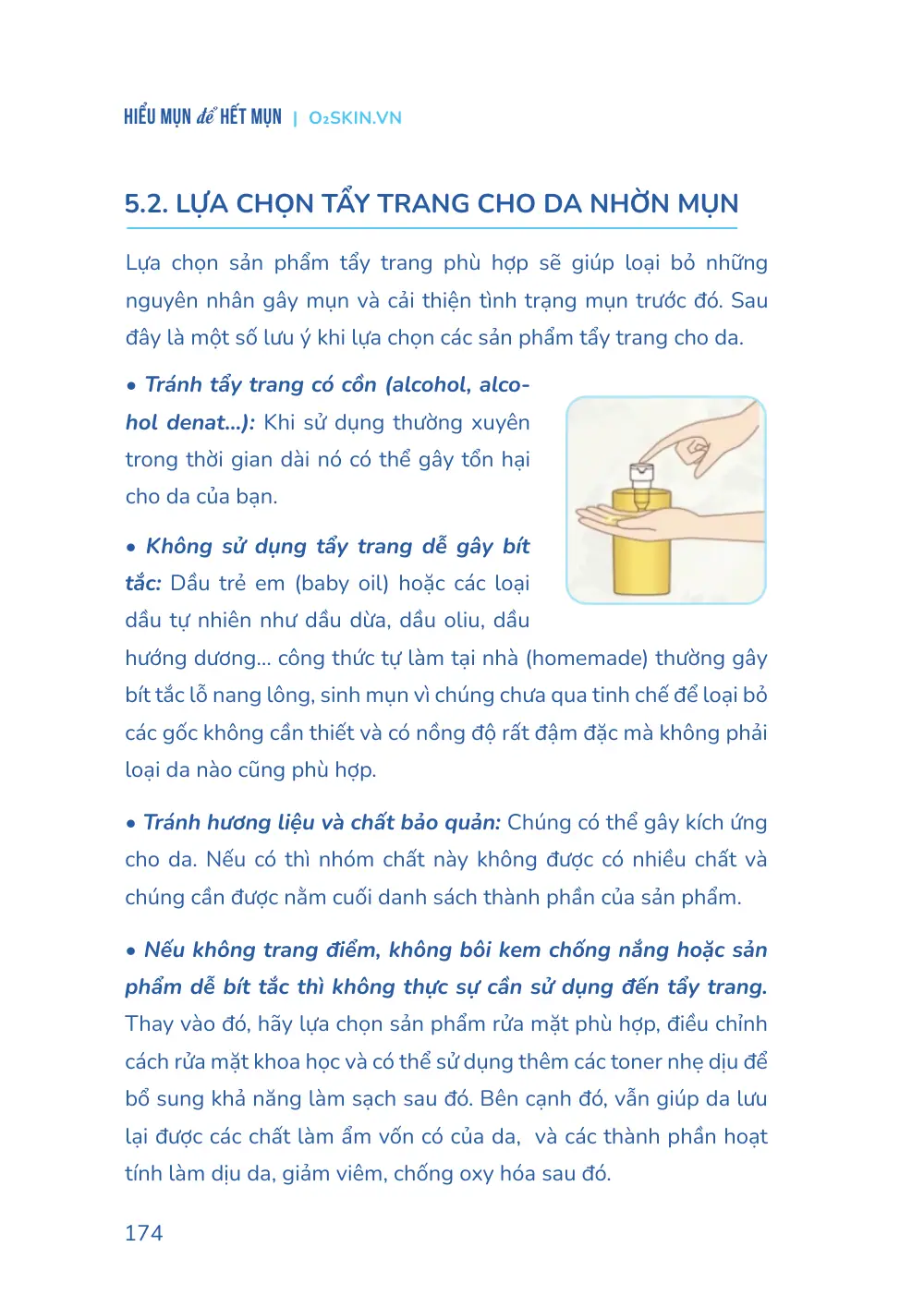 Trang 174 bản in của sách Hiểu mụn để hết mụn