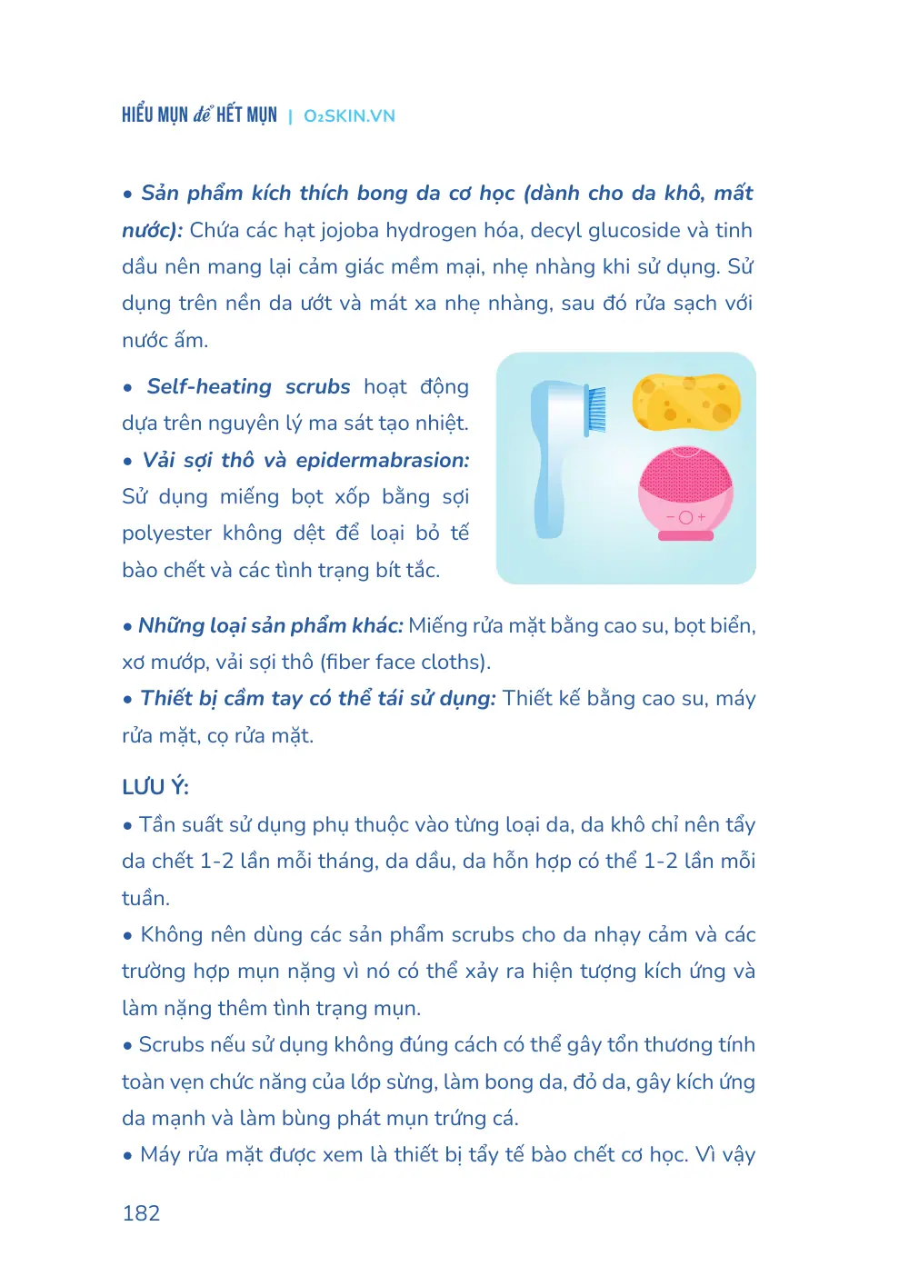 Trang 182 bản in của sách Hiểu mụn để hết mụn