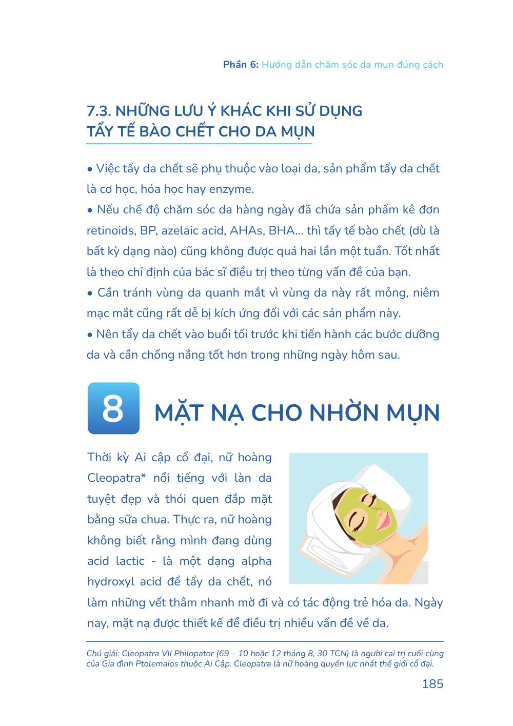Trang 185 bản in của sách Hiểu mụn để hết mụn