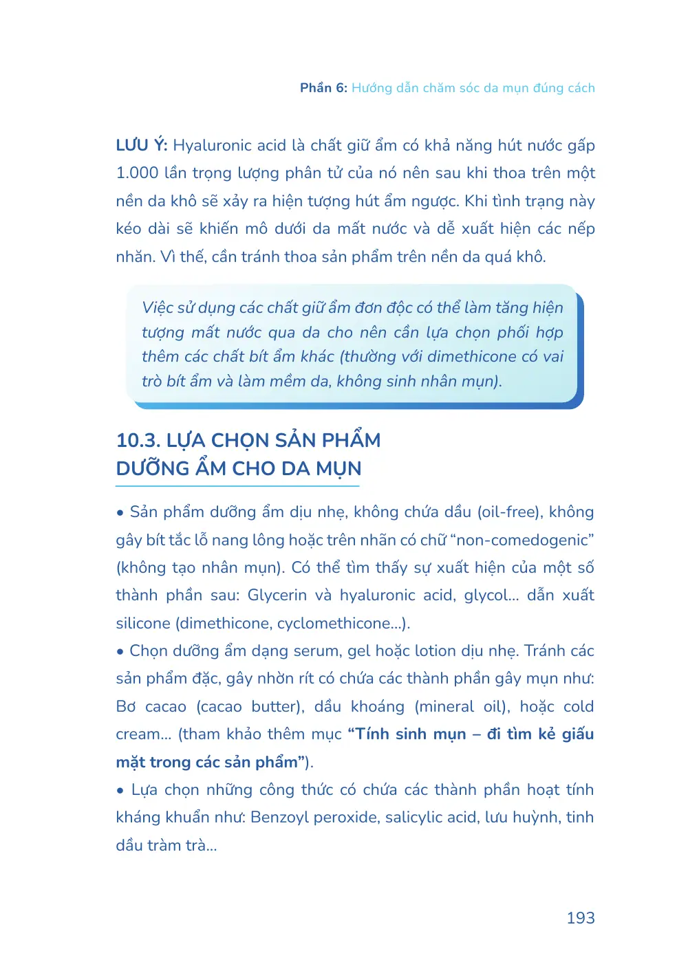 Trang 193 bản in của sách Hiểu mụn để hết mụn