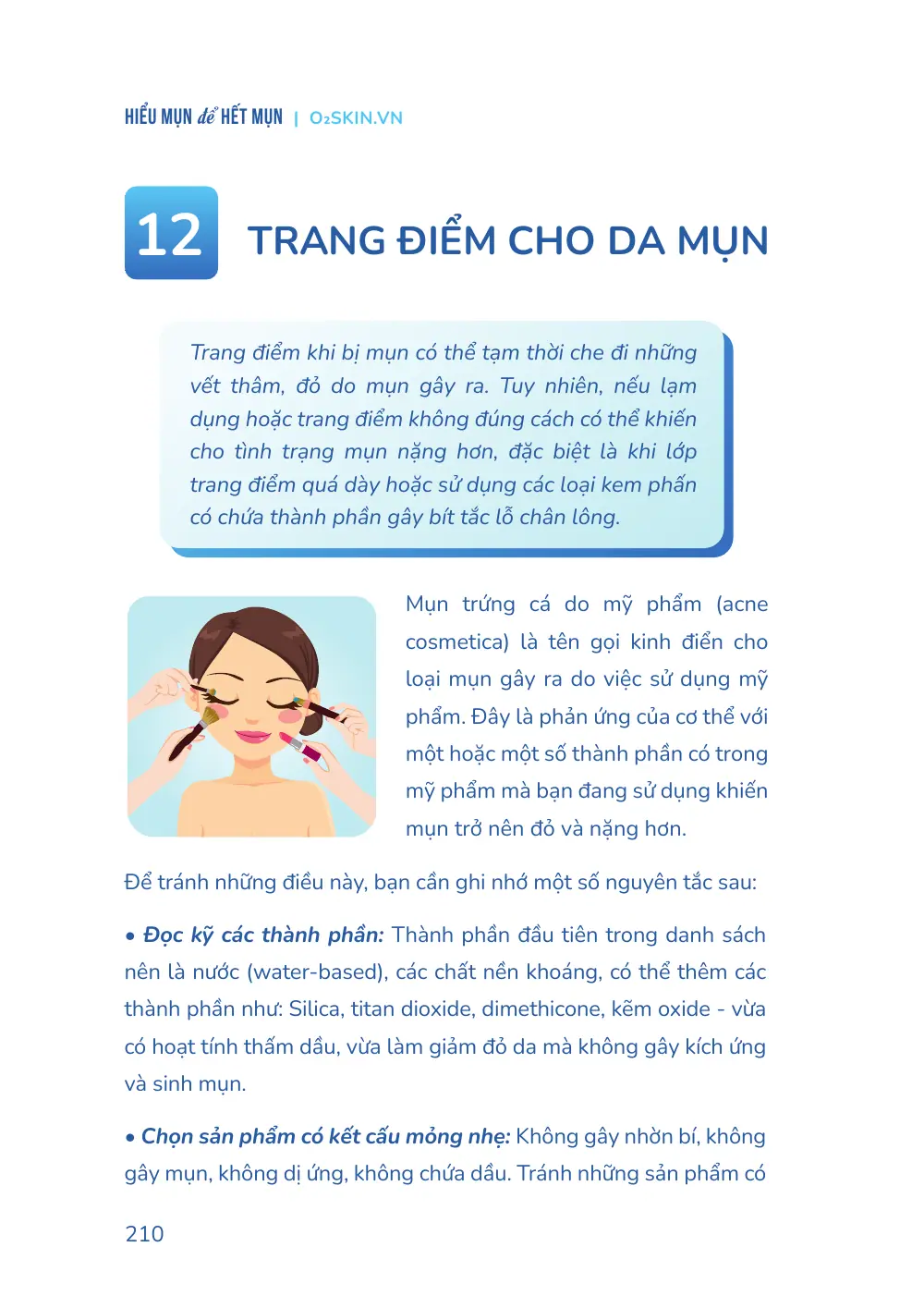 Trang 210 bản in của sách Hiểu mụn để hết mụn