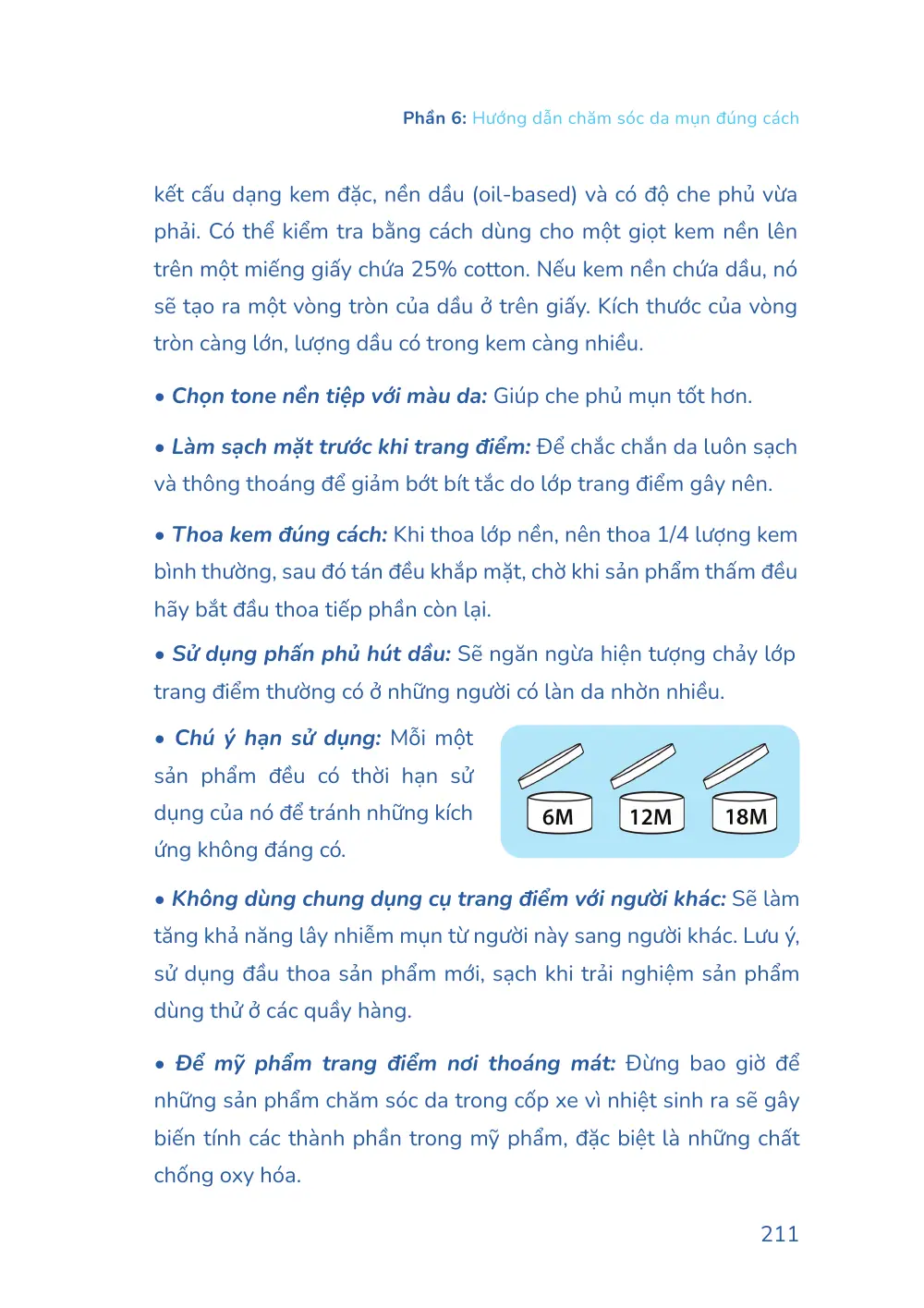 Trang 211 bản in của sách Hiểu mụn để hết mụn