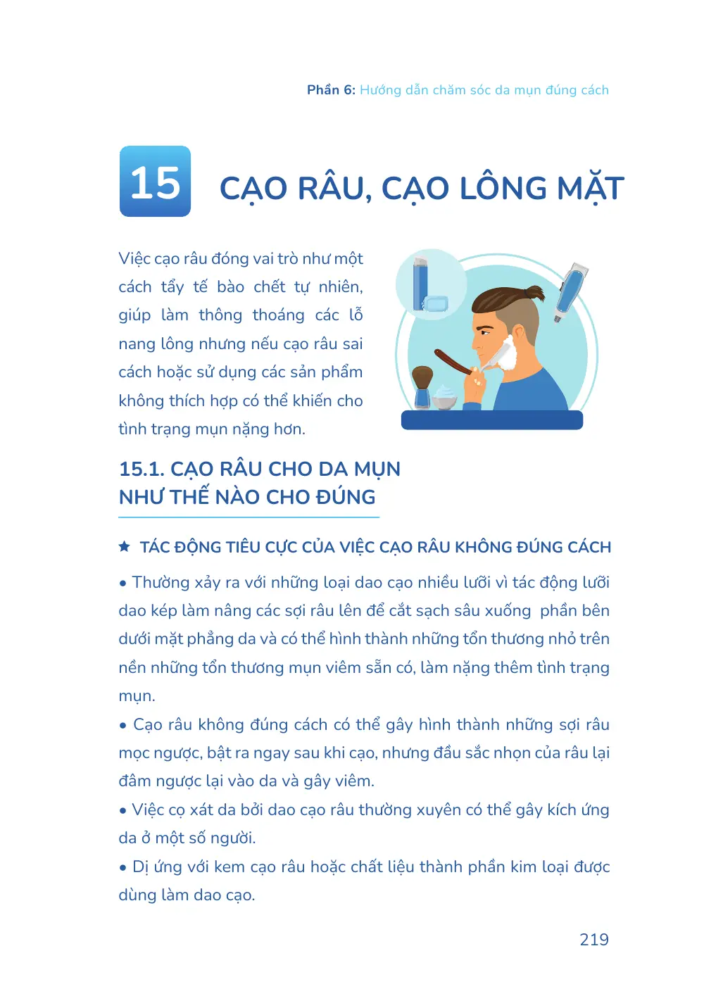 Trang 219 bản in của sách Hiểu mụn để hết mụn