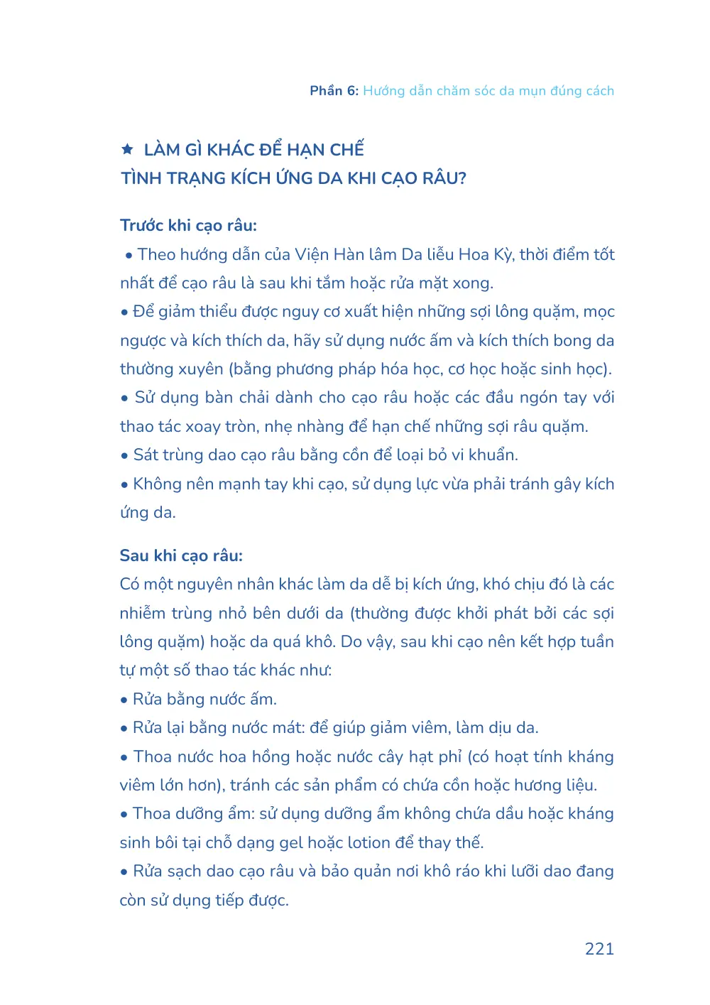 Trang 221 bản in của sách Hiểu mụn để hết mụn