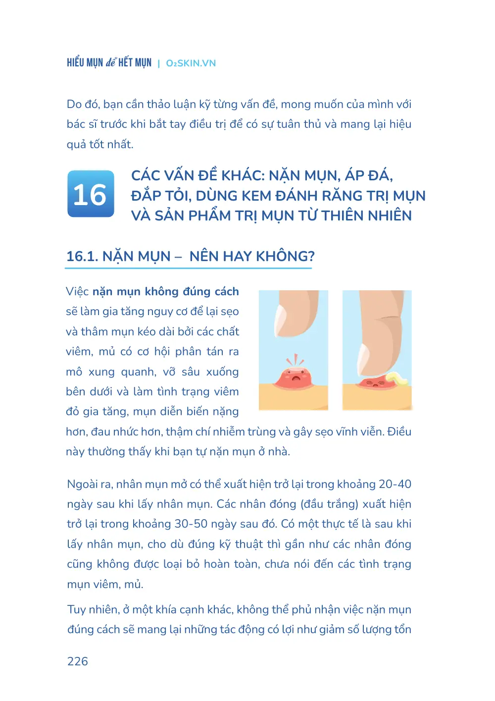 Trang 226 bản in của sách Hiểu mụn để hết mụn
