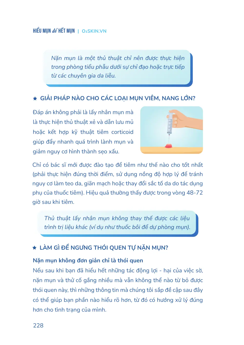 Trang 228 bản in của sách Hiểu mụn để hết mụn
