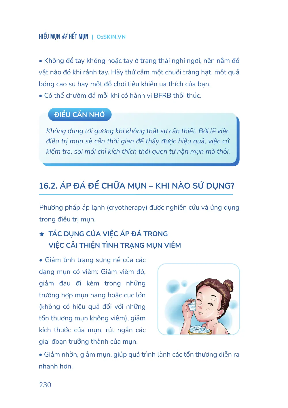 Trang 230 bản in của sách Hiểu mụn để hết mụn