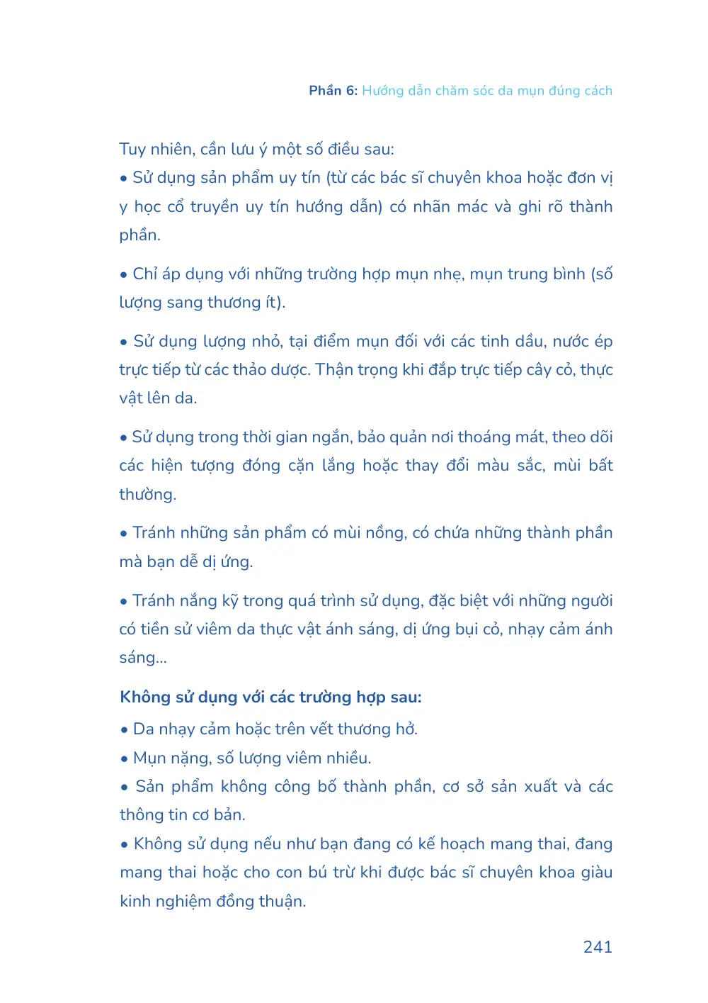Trang 241 bản in của sách Hiểu mụn để hết mụn