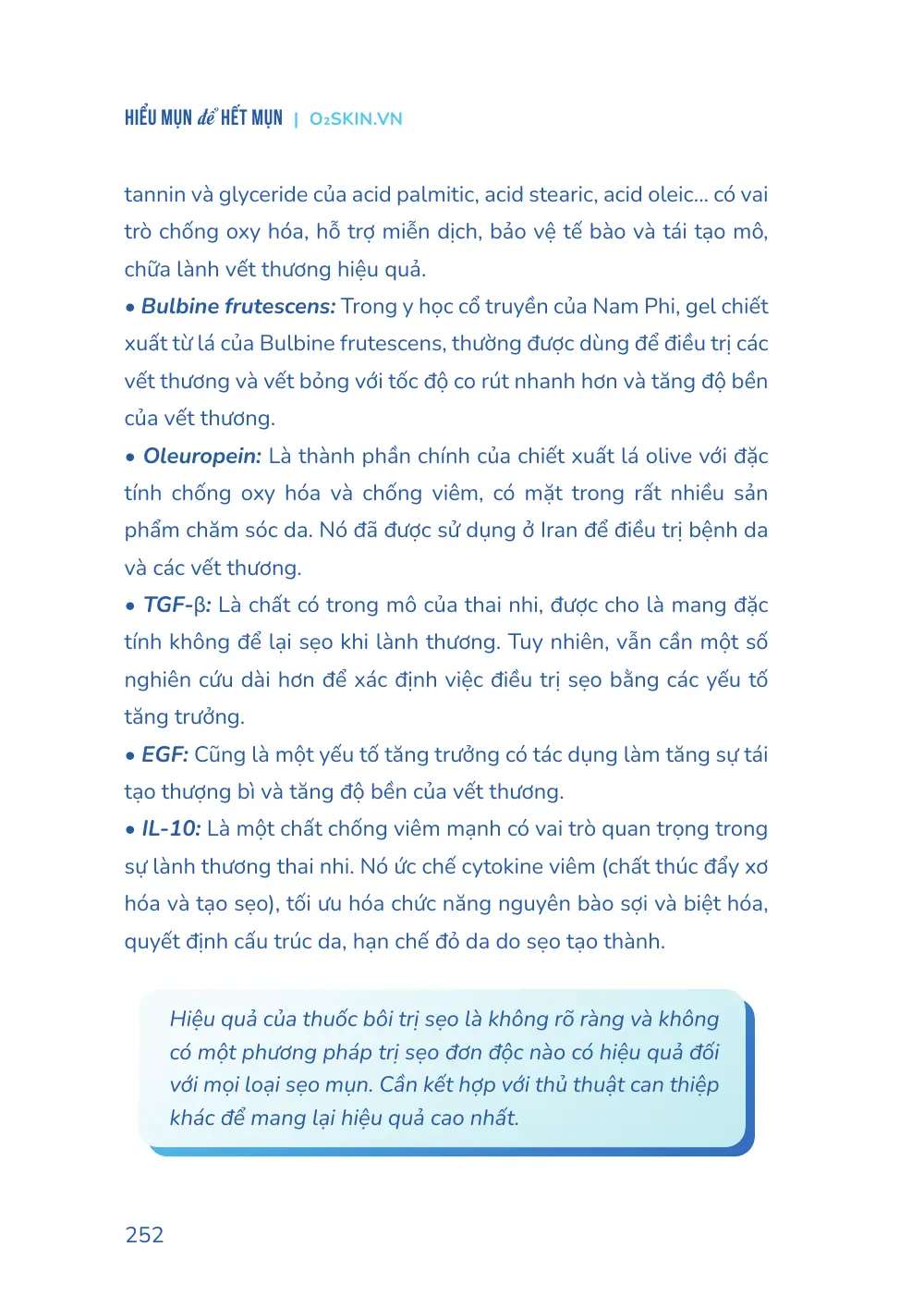 Trang 252 bản in của sách Hiểu mụn để hết mụn