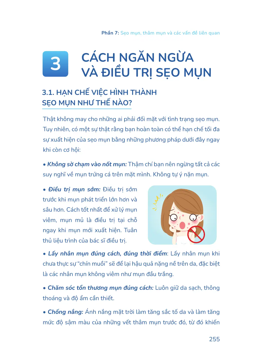 Trang 255 bản in của sách Hiểu mụn để hết mụn