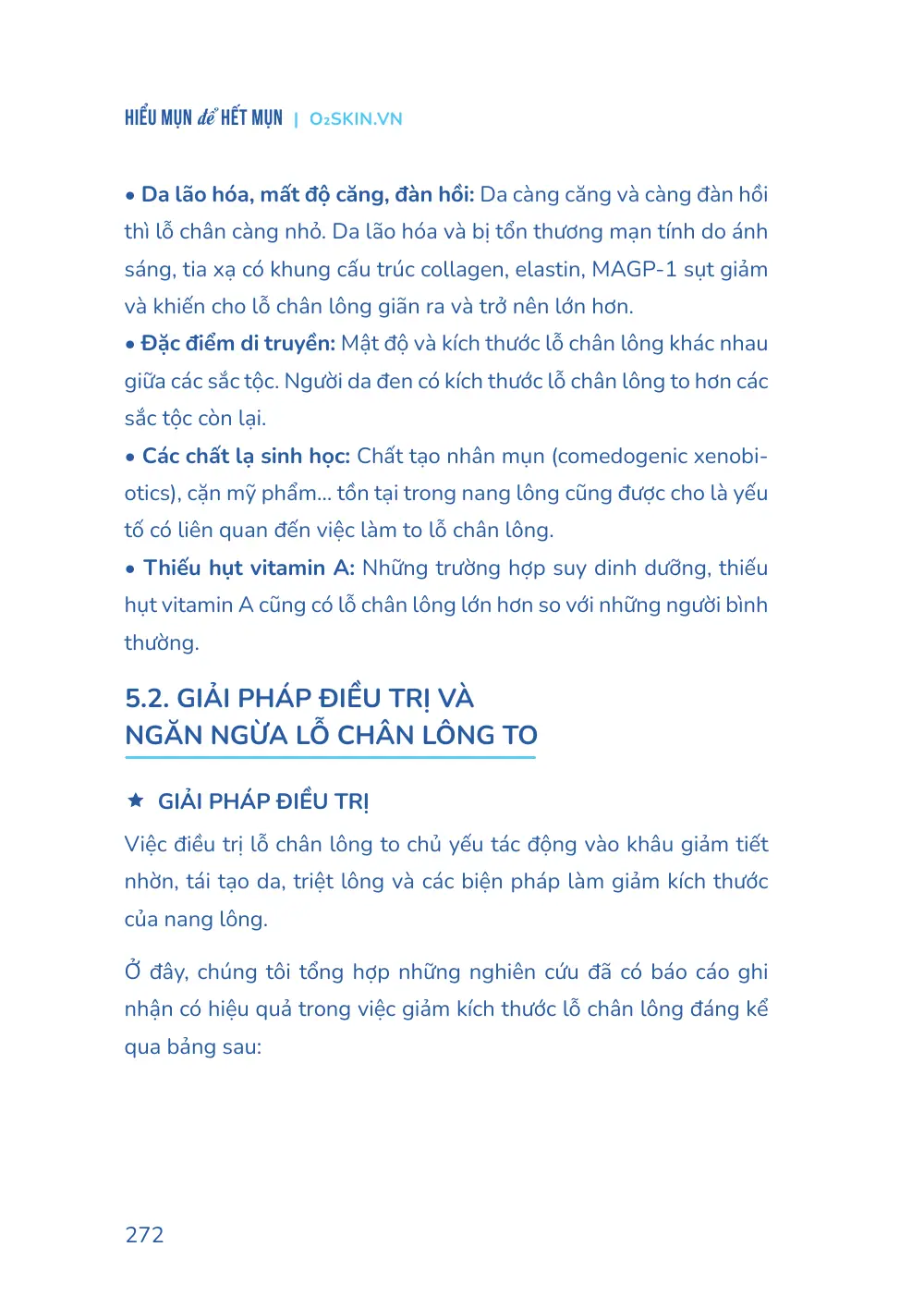 Trang 272 bản in của sách Hiểu mụn để hết mụn