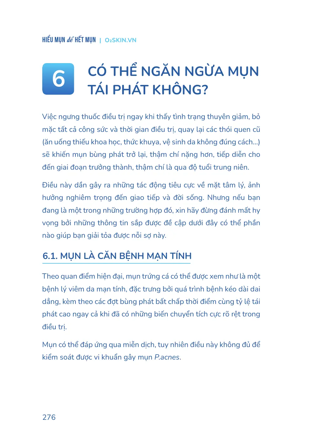 Trang 276 bản in của sách Hiểu mụn để hết mụn