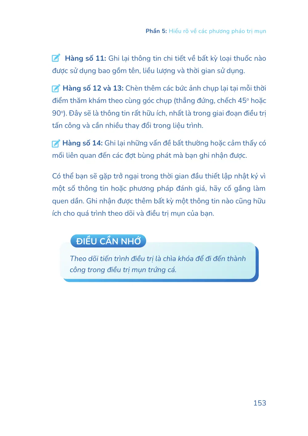Trang nhat-ky-dieu-tri-mun-4 bản in của sách Hiểu mụn để hết mụn