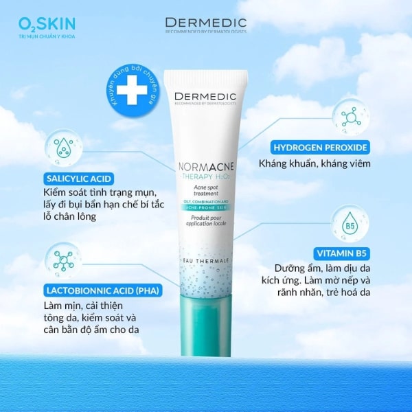 Kem trị mụn đầu đen ở mũi Dermedic Normacne Acne Spot Treatment