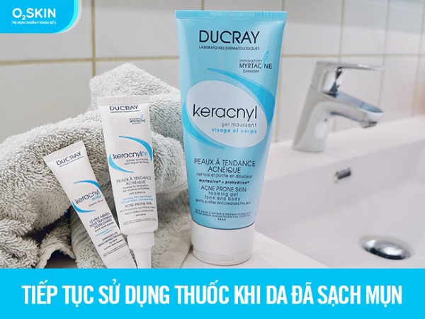 Tiếp tục sử dụng thuốc khi da đã sạch mụn.