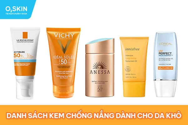 Danh sách kem chống nắng dành cho da khô