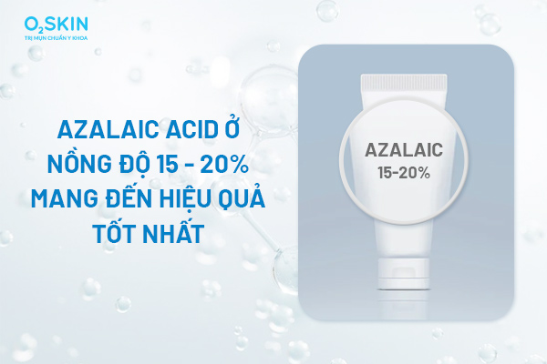 Azelaic Acid ở nồng độ 15 - 20% mang đến hiệu quả tốt nhất