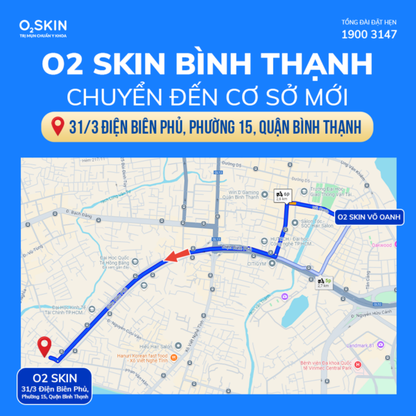 O2 SKIN Bình Thạnh chuyển đến cơ sở mới