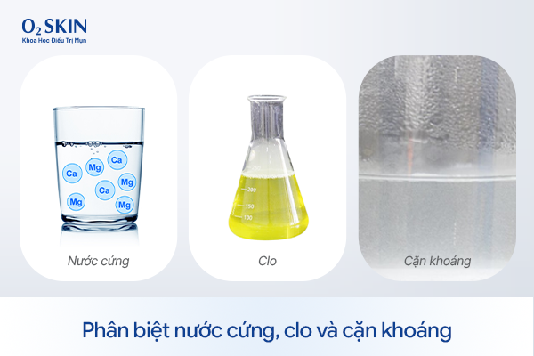 Phân biệt nước cứng, clo và cặn khoáng