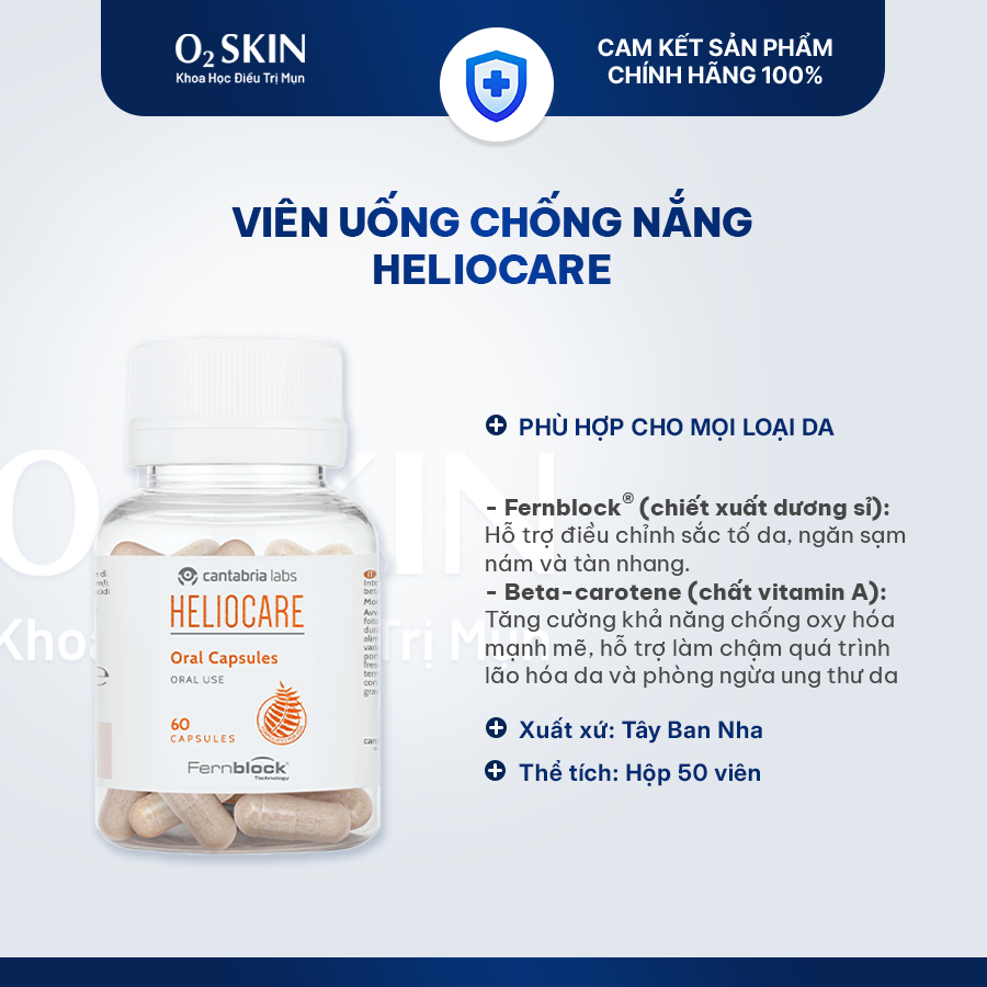 Viên uống chống nắng Heliocare hộp 60 viên
