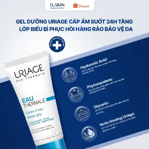 Gel dưỡng ẩm chuyên sâu Uriage Water JELLY 40ml tại Nhà thuốc O2 SKIN